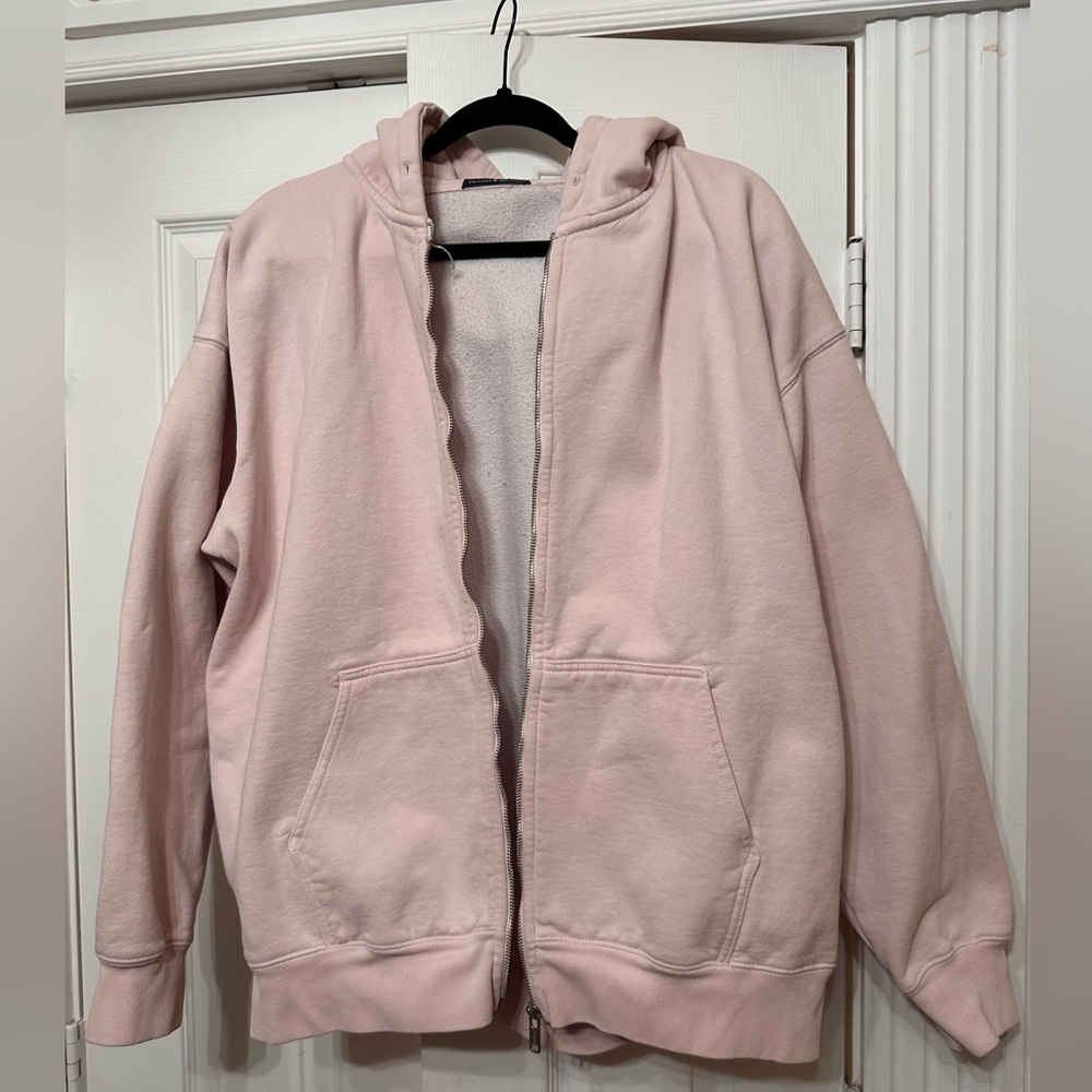 Brandy Melville Oversized Hoodie Zip up pink